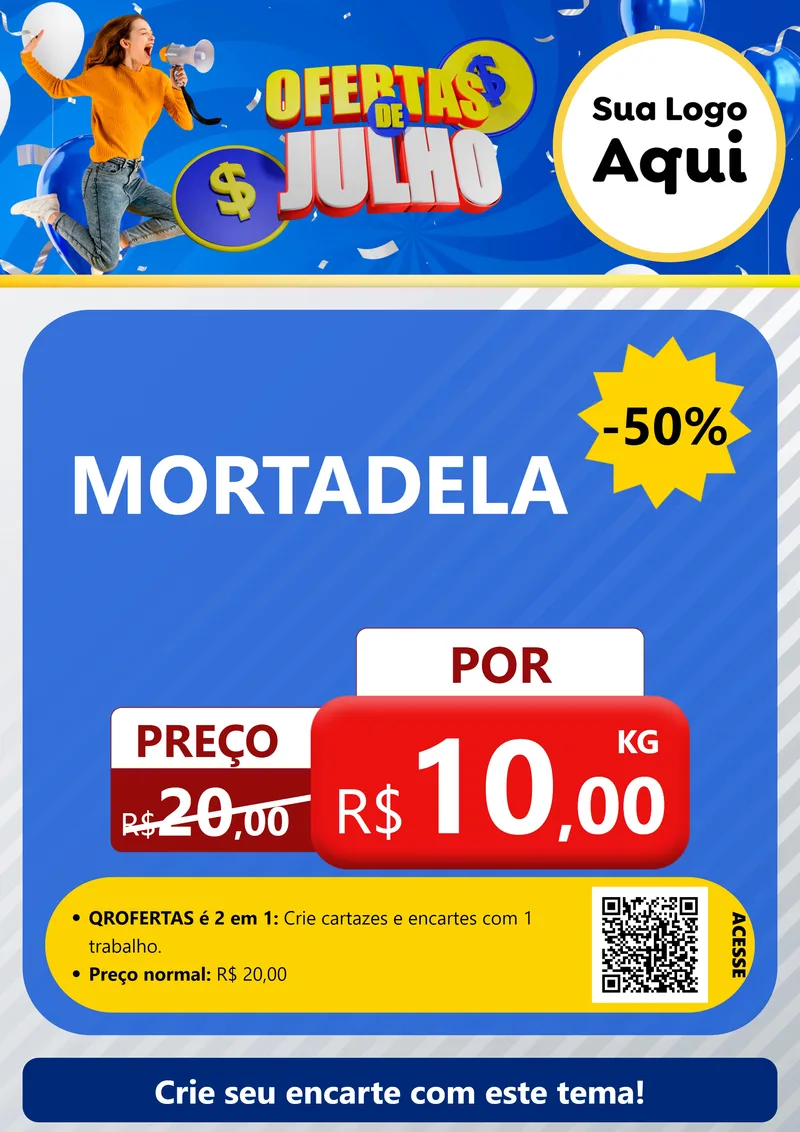 Modelo de Cartaz para Cartaz A4 Vertical com o tema Ofertas de Julho para Frios e Laticínios