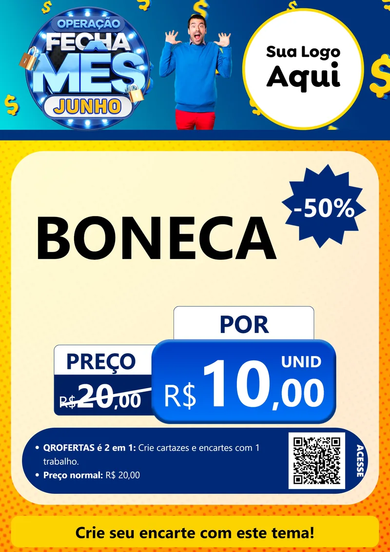 Modelo de Cartaz para Cartaz A4 Vertical com o tema Operação Fecha Mês, Junho para Brinquedos