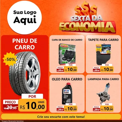 Modelo de Rede Social para Feed Facebook com o tema Sexta da Economia para Auto peças