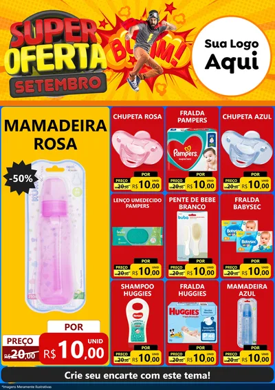 Modelo de Encarte para Encarte A4 Vertical com o tema Super Oferta Setembro para Bebês