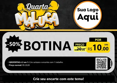 Modelo de Cartaz para Cartaz A4 Horizontal com o tema Quarta Maluca para Agropecuária