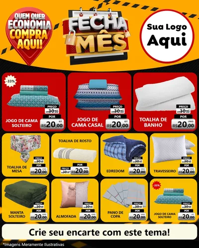 Modelo de Rede Social para Feed Instagram com o tema Fecha Mês para Cama, Mesa e Banho
