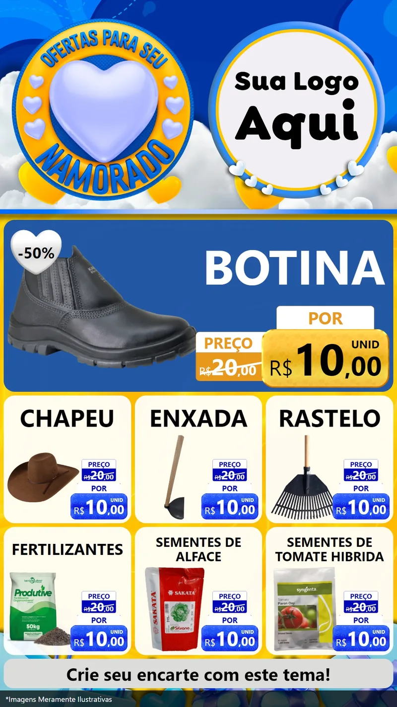 Modelo de Rede Social para Stories com o tema Ofertas Para Seu Namorado para Agropecuária