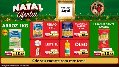 Modelo de TV para TV Horizontal com o tema Natal de Ofertas para Supermercado