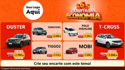 Modelo de TV para TV Horizontal com o tema Quarta da Economia para Concessionaria de Carros