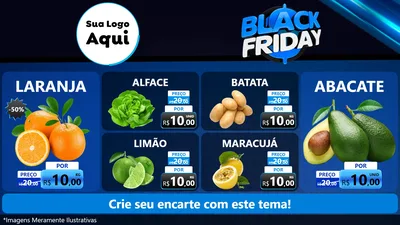 Modelo de TV para TV Horizontal com o tema Black Friday para Hortifrúti