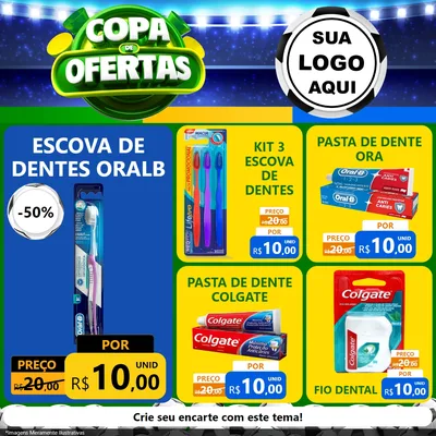 Modelo de Rede Social para Feed Facebook com o tema Copa de Ofertas para Higiene Pessoal