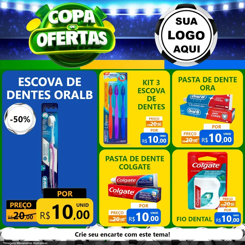 Modelo de Rede Social para Feed Facebook com o tema Copa de Ofertas para Higiene Pessoal