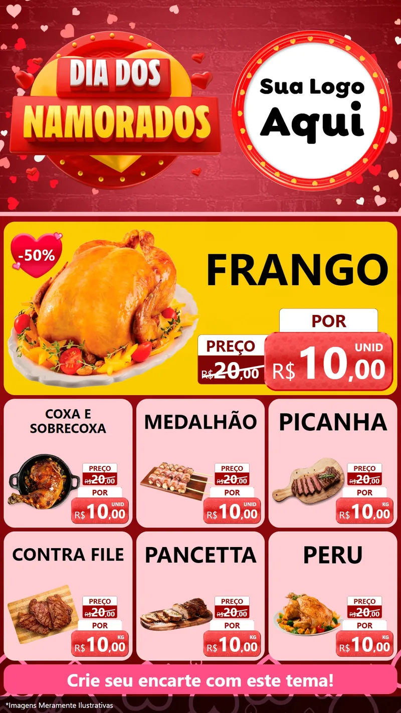 Modelo de Rede Social para Stories com o tema Dia Dos Namorados para Assados