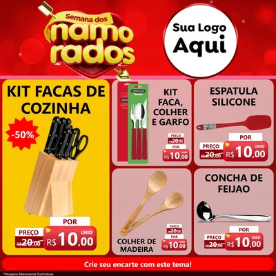Modelo de Rede Social para Feed Facebook com o tema Semana dos namorados para Utilidades Domésticas
