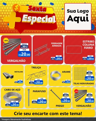 Modelo de Rede Social para Feed Instagram com o tema Sexta Mais Especial para Ferragens