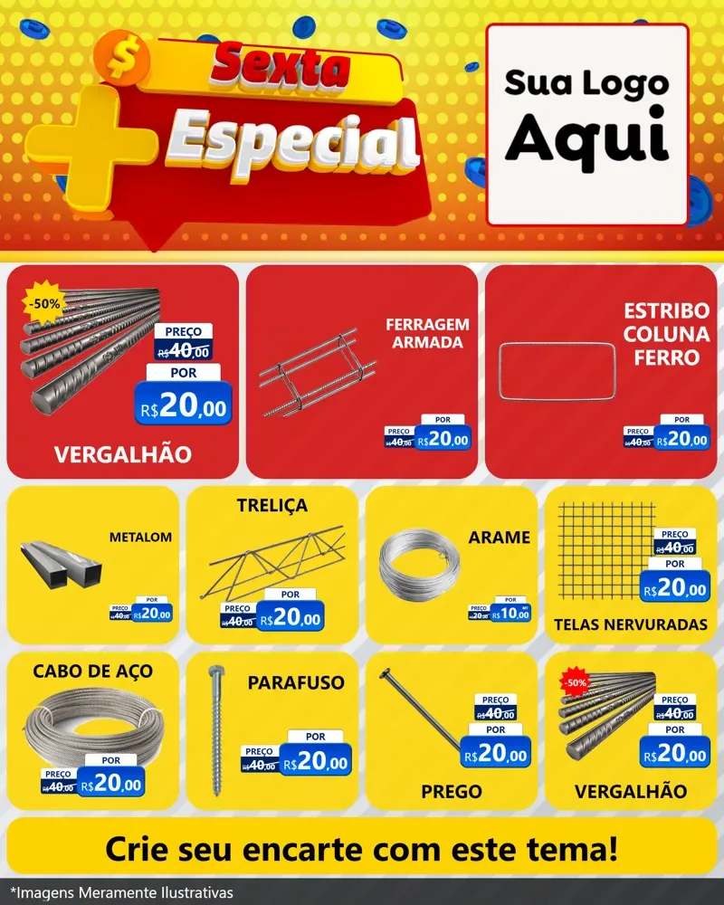 Modelo de Rede Social para Feed Instagram com o tema Sexta Mais Especial para Ferragens