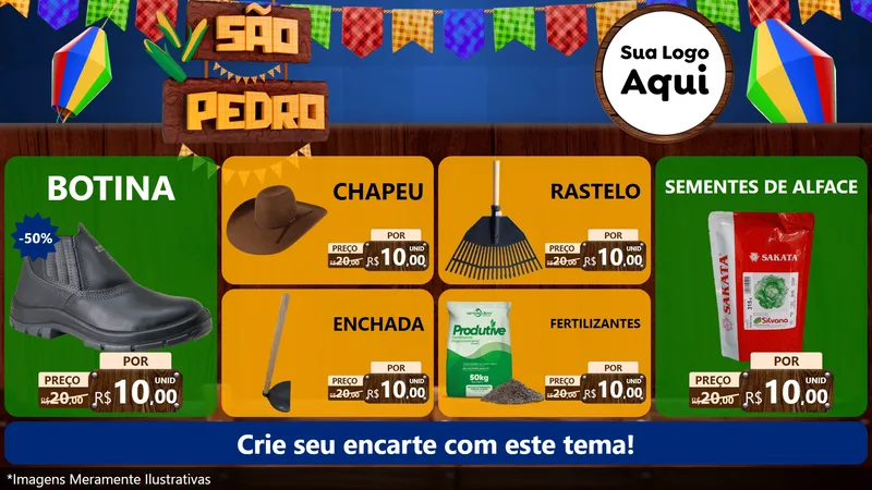 Modelo de TV para TV Horizontal com o tema São Pedro para Agropecuária