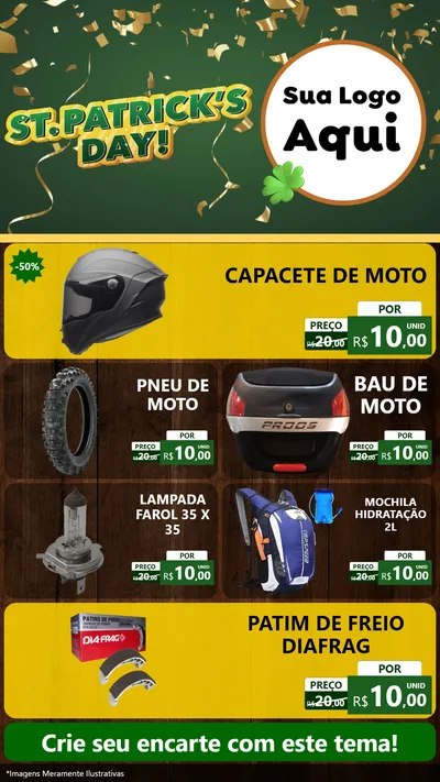 Modelo de TV para TV Vertical com o tema St Patriks Day para Moto peças