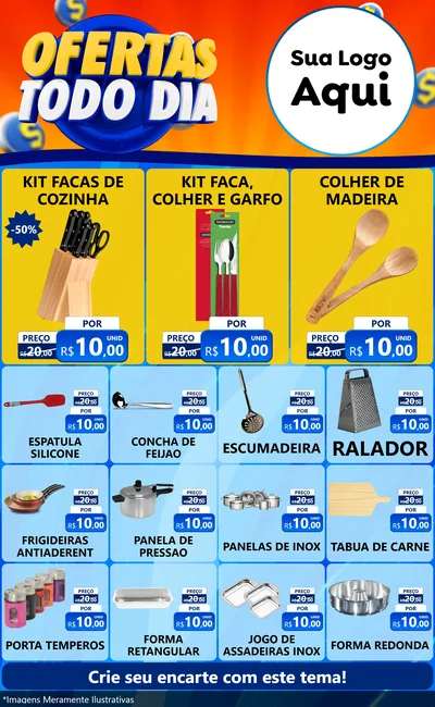 Modelo de Encarte para Encarte Grande com o tema Ofertas Todo Dia para Utilidades Domésticas