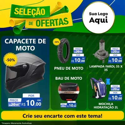 Modelo de Rede Social para Feed Facebook com o tema Seleção de Ofertas - Copa para Moto peças