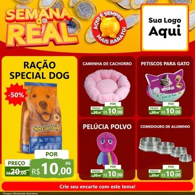 Modelo de Rede Social para Feed Facebook com o tema Semana do Real para Pet Shop