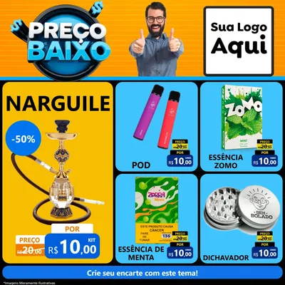 Modelo de Rede Social para Feed Facebook com o tema Preço Baixo para Tabacaria
