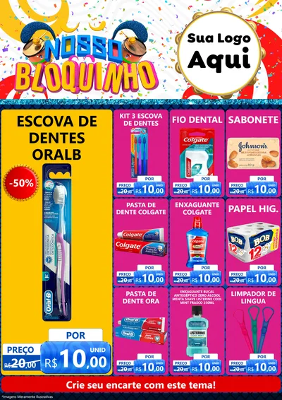 Modelo de Encarte para Encarte A4 Vertical com o tema Nosso Bloquinho para Higiene Pessoal