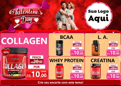 Modelo de Encarte para Encarte A4 Horizontal com o tema Valentine's Day para Suplementos alimentares
