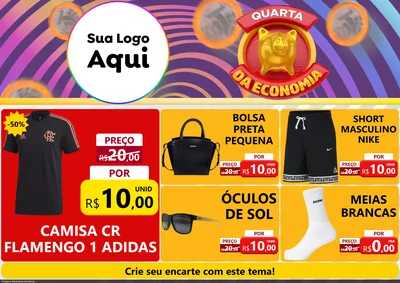Modelo de Encarte para Encarte A4 Horizontal com o tema Quarta da Economia para Roupas e acessórios
