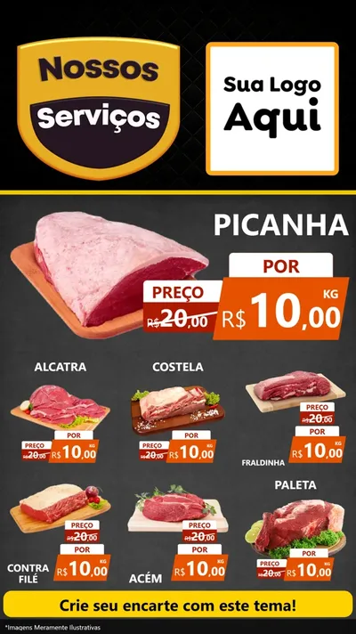 Modelo de Rede Social para Stories com o tema Nossos Serviços para Açougue