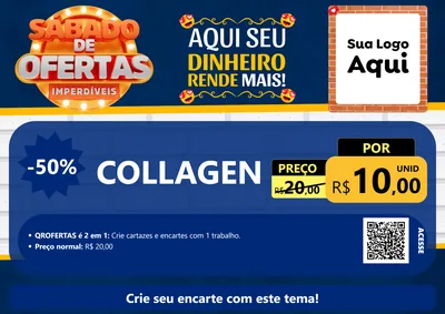 Modelo de Cartaz para Cartaz A4 Horizontal com o tema Sábado de Ofertas Imperdíveis para Suplementos alimentares