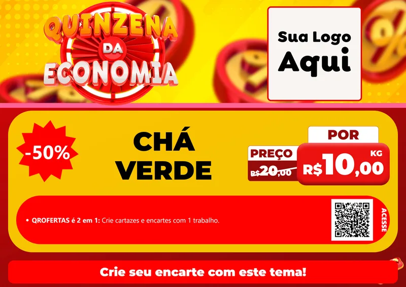 Modelo de Cartaz para Cartaz A4 Horizontal com o tema Quinzena Da Economia para Produtos Naturais