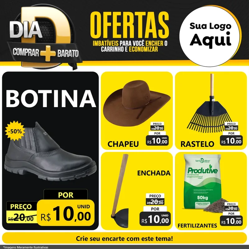 Modelo de Rede Social para Feed Facebook com o tema Dia D Mais Economia para Agropecuária