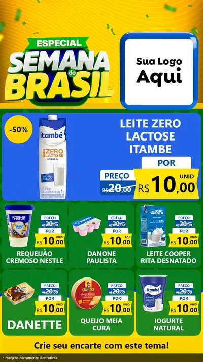 Modelo de Rede Social para Stories com o tema Especial Semana do Brasil para Frios e Laticínios