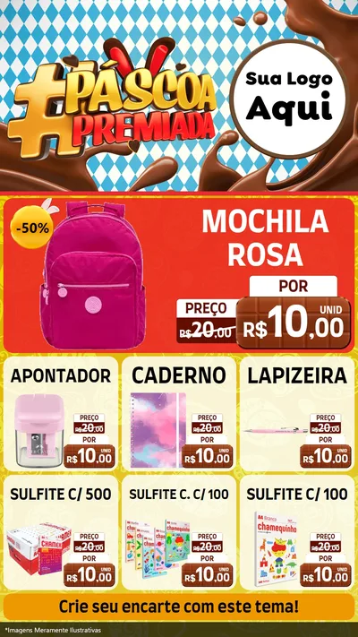 Modelo de Rede Social para Stories com o tema Páscoa Premiada para Papelaria