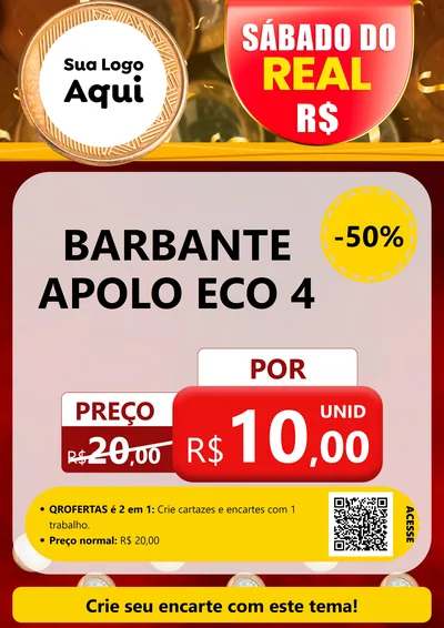 Modelo de Cartaz para Cartaz A4 Vertical com o tema Sábado do Real para Armarinho e Aviamentos