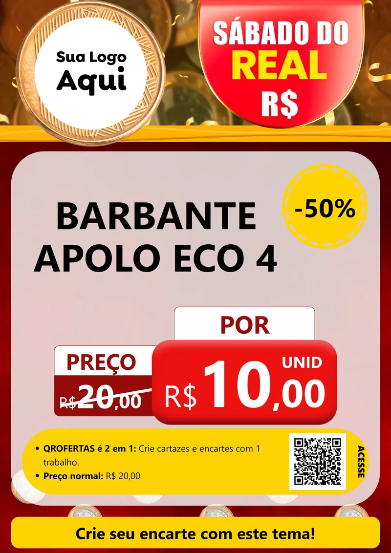 Modelo de Cartaz para Cartaz A4 Vertical com o tema Sábado do Real para Armarinho e Aviamentos
