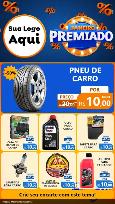 Modelo de Rede Social para Stories com o tema Janeiro Premiado para Auto peças