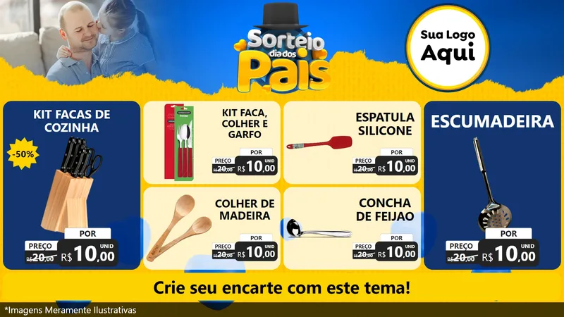 Modelo de TV para TV Horizontal com o tema Sorteio Dia Dos Pais para Utilidades Domésticas