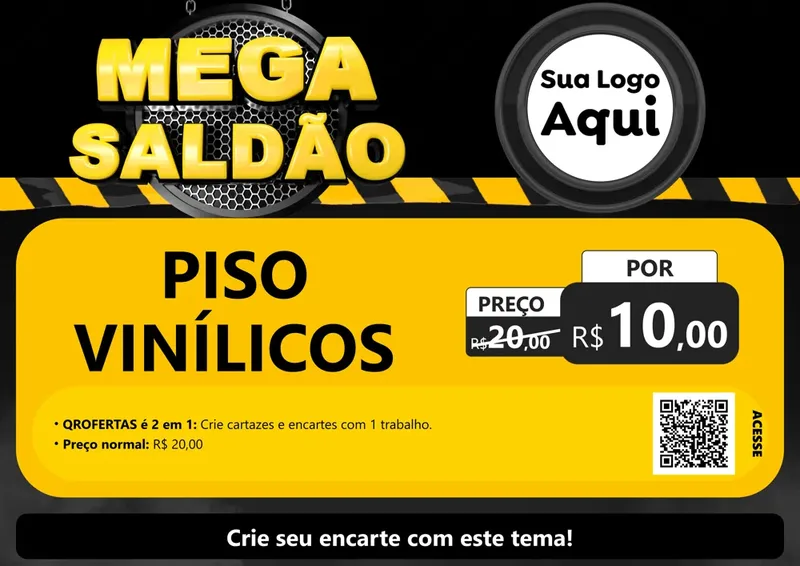 Modelo de Cartaz para Cartaz A4 Horizontal com o tema Mega Saldão para Material para Construção