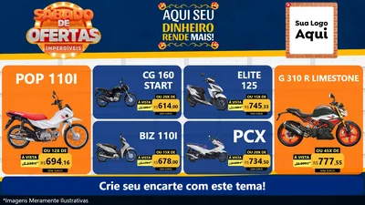 Modelo de TV para TV Horizontal com o tema Sábado de Ofertas Imperdíveis para Concessionaria de Motos