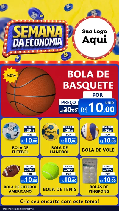 Modelo de Rede Social para Stories com o tema Semana da Economia para Artigos Esportivos