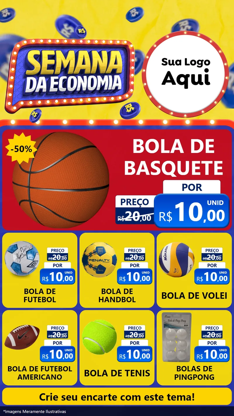 Modelo de Rede Social para Stories com o tema Semana da Economia para Artigos Esportivos