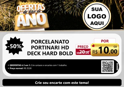 Modelo de Cartaz para Cartaz A4 Horizontal com o tema Ofertas de Fim de Ano para Pisos e revestimentos