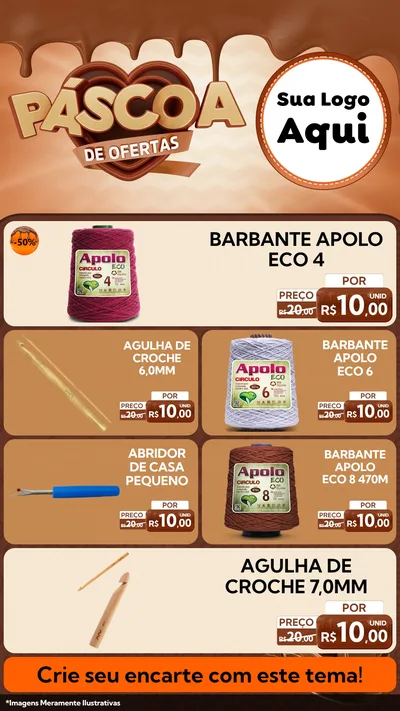 Modelo de TV para TV Vertical com o tema Páscoa de Ofertas para Armarinho e Aviamentos