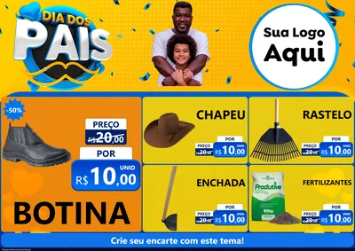Modelo de Encarte para Encarte A4 Horizontal com o tema Dia dos Pais para Agropecuária