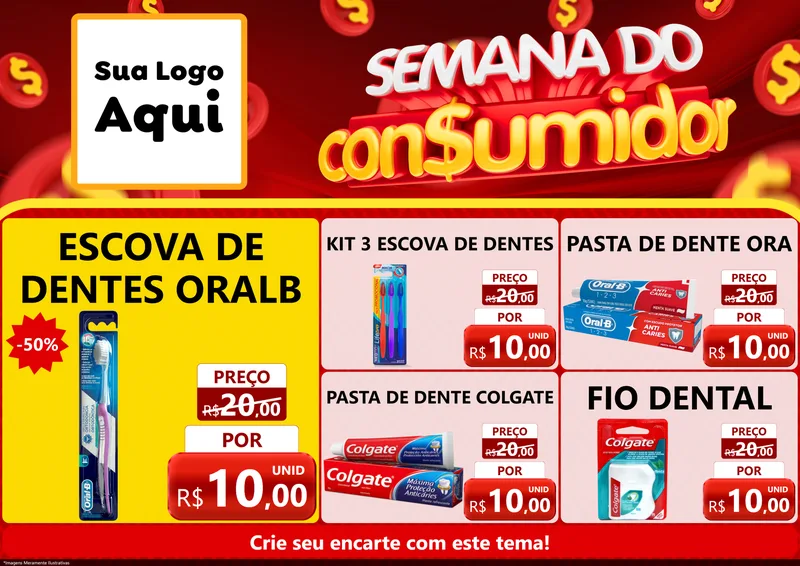 Modelo de Encarte para Encarte A4 Horizontal com o tema Semana do Consumidor para Higiene Pessoal