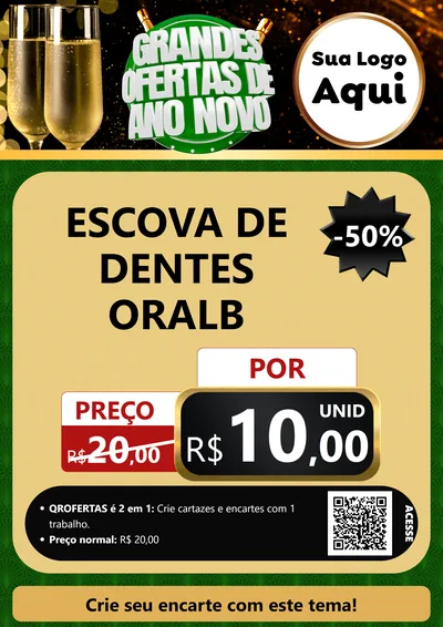 Modelo de Cartaz para Cartaz A4 Vertical com o tema Grandes Ofertas de Ano Novo para Higiene Pessoal