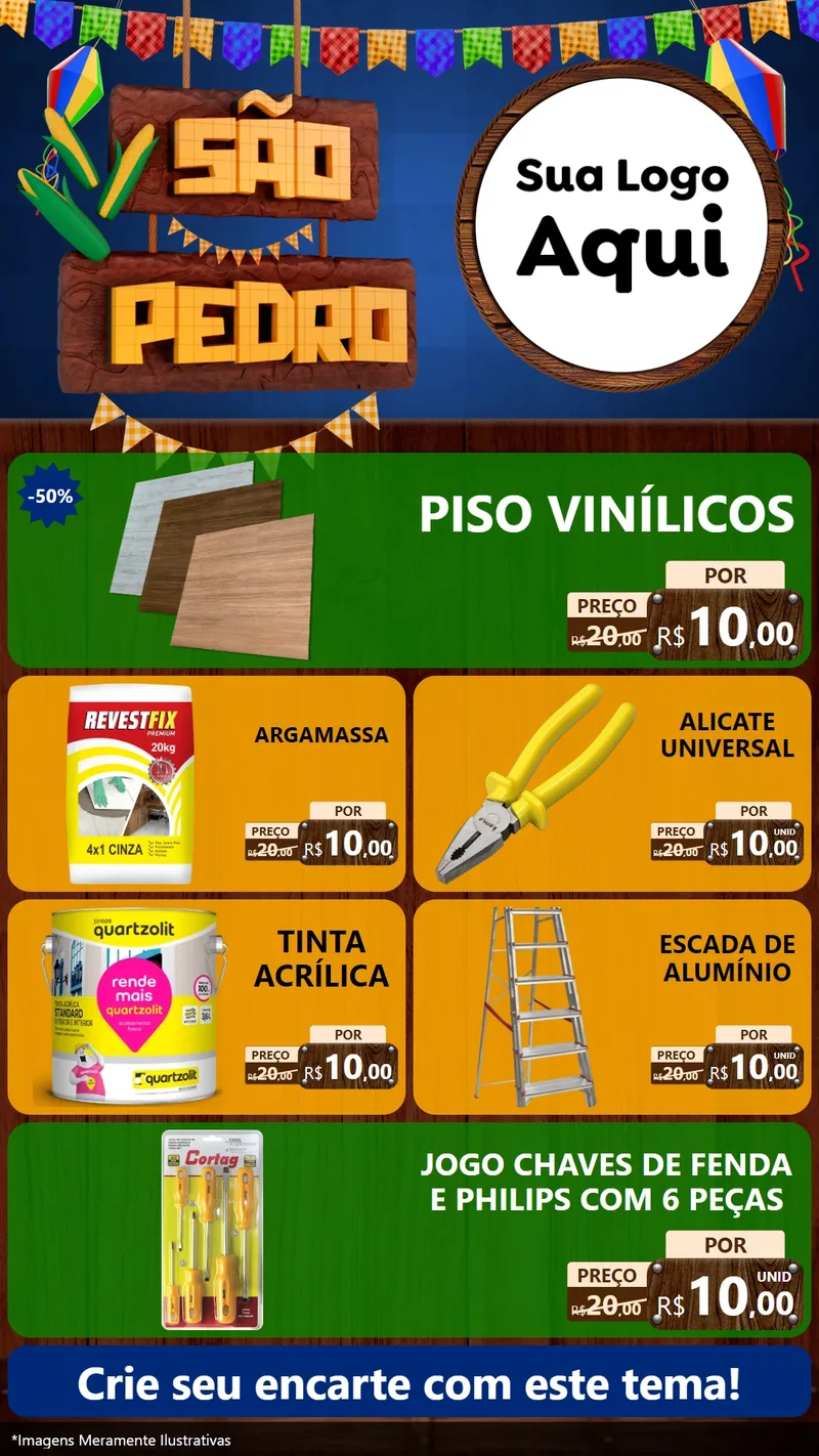 Modelo de TV para TV Vertical com o tema São Pedro para Material para Construção