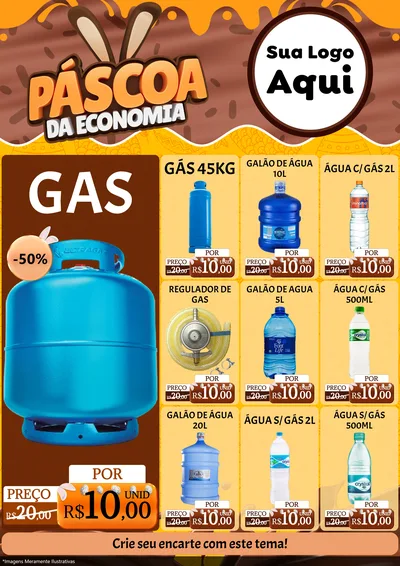 Modelo de Encarte para Encarte A4 Vertical com o tema Páscoa da Economia para Água e gás