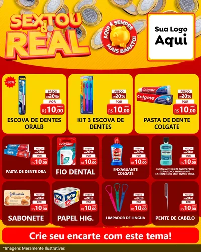 Modelo de Rede Social para Feed Instagram com o tema Sextou do Real para Higiene Pessoal