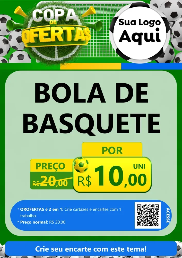 Modelo de Cartaz para Cartaz A4 Vertical com o tema Copa De Ofertas para Artigos Esportivos
