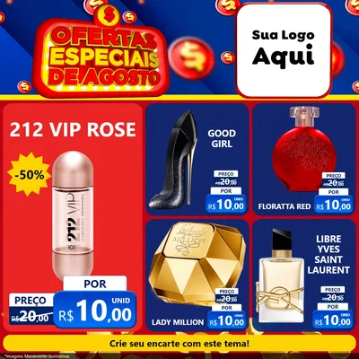 Modelo de Rede Social para Feed Facebook com o tema Ofertas Especiais de Agosto para Perfumes