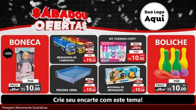 Modelo de TV para TV Horizontal com o tema Sabadou de Ofertas para Brinquedos